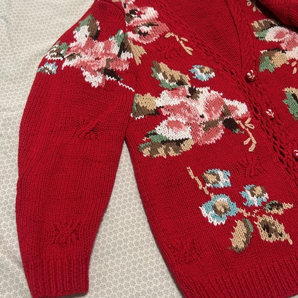 Vintage Susan Bristol Hand Knitted Cardigan Women’s Size Petite - Picture 5 of 8